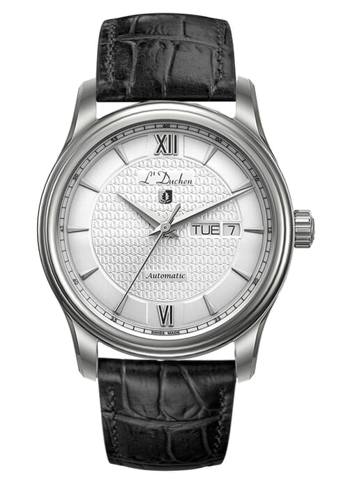 Мужские часы L`Duchen Tradition D 853.11.23, механизм механический с автоподзаводом, циферблат белый, браслет кожа — Изображение 1